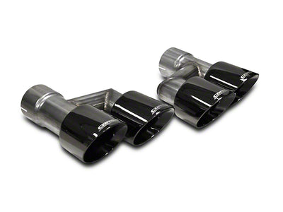 Corsa Performance Quad 4-Inch Twin Pro Series Exhaust Tips; Black (18-23 Mustang GT & EcoBoost w/ Corsa Exhaust)