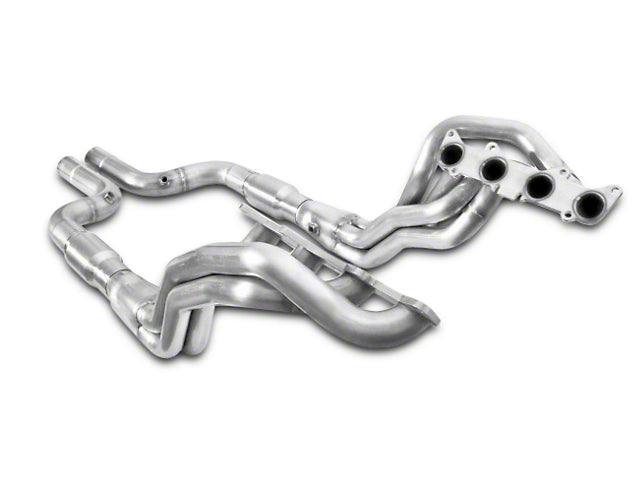 Stainless Power 1-7/8-Inch Long Tube Headers; Catted; Aftermarket Connect (15-23 Mustang GT w/ SW, MBRP or Corsa Cat-Back)